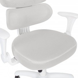 Кресло детское с поясничной поддержкой BRABIX KIDS "MG-225", сетка/ткань TW, серое, 533318