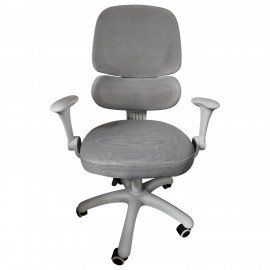 Кресло детское с поясничной поддержкой BRABIX KIDS "MG-225", сетка/ткань TW, серое, 533318