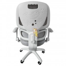 Кресло детское с поясничной поддержкой BRABIX KIDS "MG-225", сетка/ткань TW, серое, 533318