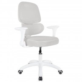 Кресло детское с поясничной поддержкой BRABIX KIDS "MG-225", сетка/ткань TW, серое, 533318