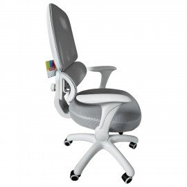 Кресло детское с поясничной поддержкой BRABIX KIDS "MG-225", сетка/ткань TW, серое, 533318