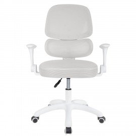 Кресло детское с поясничной поддержкой BRABIX KIDS "MG-225", сетка/ткань TW, серое, 533318