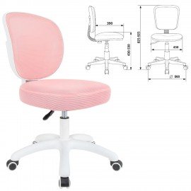 Кресло детское BRABIX KIDS "MG-230", без подлокотников, сетка/ткань TW, розовое, 533319