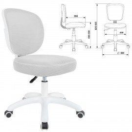 Кресло детское BRABIX KIDS "MG-230", без подлокотников, сетка/ткань TW, серое, 533321