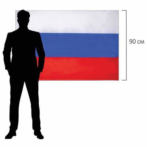 Флаг России 90х135 см без герба, ПОВЫШЕННАЯ прочность и влагозащита, флажная сетка, STAFF, 550227