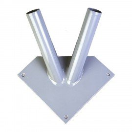 Кронштейн настенный для флагов на два древка, три точки крепления, металл, шк40184, шк.40184