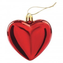 Украшение ёлочное "Сердца" 3 шт., 7 см, пластик, красные, ЗОЛОТАЯ СКАЗКА, 590900