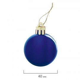 Шары ёлочные 12 шт., 4 см, "Solid Color", пластик, СИНИЕ, глянец, ЗОЛОТАЯ СКАЗКА, 591122