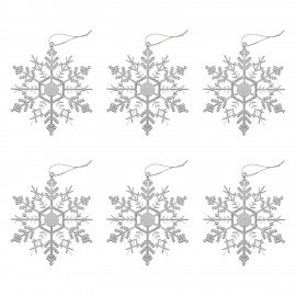 Украшение ёлочное "Снежинки-паутинки" 6 шт., 12 см, пластик, серебристые, ЗОЛОТАЯ СКАЗКА, 591133