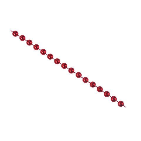 Бусы ёлочные диаметр 7,5 мм, длина 2,7 м, пластик, красные, ЗОЛОТАЯ СКАЗКА, 591137