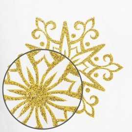 Украшение для окон и стекла ЗОЛОТАЯ СКАЗКА "Золотистые снежинки 3", 30х38 см, ПВХ, 591189