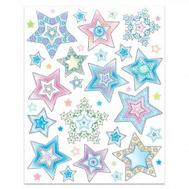 Украшение для окон и стекла ЗОЛОТАЯ СКАЗКА "Цветные снежинки 3", 30х38 см, ПВХ, 591221