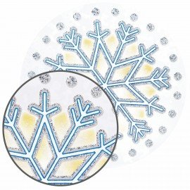 Украшение для окон и стекла ЗОЛОТАЯ СКАЗКА "Цветные снежинки 4", 30х38 см, ПВХ, 591222