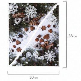 Украшение для окон и стекла ЗОЛОТАЯ СКАЗКА "Новогодняя композиция 1", 30х38 см, ПВХ, 591247
