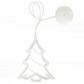 Световая фигура на присоске ЗОЛОТАЯ СКАЗКА "Ёлочка", 10 LED, на батарейках, зеленая, 591275