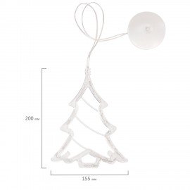 Световая фигура на присоске ЗОЛОТАЯ СКАЗКА "Ёлочка", 10 LED, на батарейках, зеленая, 591275