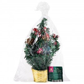 Ель искусственная новогодняя декоративная ЗОЛОТАЯ СКАЗКА 30 см, ПВХ, ягоды/шишки, 591321