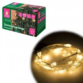 Электрогирлянда-конский хвост комнатная, 2м, 200LED, тёплый белый, 220V, ЗОЛОТАЯ СКАЗКА, 591365