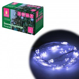 Электрогирлянда-конский хвост комнатная, 2м, 200LED, холодный белый, 220V, ЗОЛОТАЯ СКАЗКА, 591366