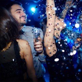 Хлопушка пружинная ЗОЛОТАЯ СКАЗКА 11 см, фольга, круги, ассорти, 591468