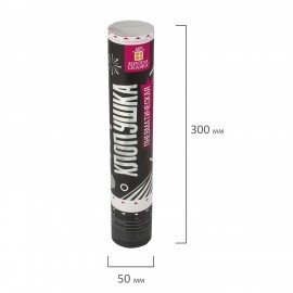 Хлопушка пневматическая ЗОЛОТАЯ СКАЗКА 30 см, фольга, прямоугольники, серебристый, 591477