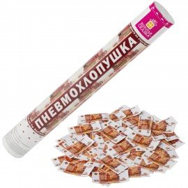 Хлопушка пневматическая ЗОЛОТАЯ СКАЗКА "5000 рублей" 40см, наполнитель "купюры", 591479