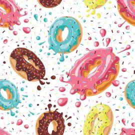 Бумага упаковочная мелованная "Sweets", 70x100 см, 5 дизайнов ассорти, ЗОЛОТАЯ СКАЗКА, 591596