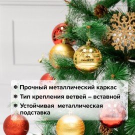 Ель новогодняя искусственная "Velvet Pinewood" 120 см, с инеем и шишками, ПВХ, ЗОЛОТАЯ СКАЗКА, 591702