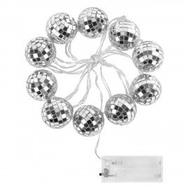 Электрогирлянда-нить комнатная "Диско-шары", 1,5м,10LED, тёплый белый, батарейки, ЗОЛОТАЯ СКАЗКА, 591731