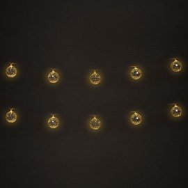 Электрогирлянда-нить комнатная "Диско-шары", 1,5м,10LED, тёплый белый, батарейки, ЗОЛОТАЯ СКАЗКА, 591731