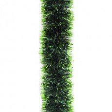Мишура, 1 штука, диаметр 100 мм, длина 2 м, зеленая с салатовыми кончиками, 73738