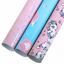 Бумага упаковочная подарочная С ЭФФЕКТАМИ НАБОР 3 шт., "Cute Set", 70х100 см, ЗОЛОТАЯ СКАЗКА, 591939