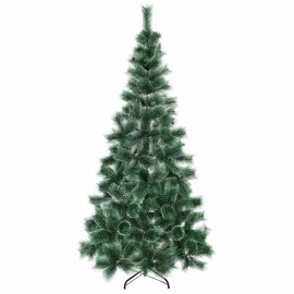 Ель новогодняя искусственная "Пушистая" 210 см, с инеем и шишками, зеленая, ЗОЛОТАЯ СКАЗКА, 592046