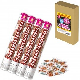 Хлопушка пневматическая 40 см "Рубли" 3+1 шт. В ПОДАРОК, бумажный наполнитель "купюры", ЗОЛОТАЯ СКАЗКА, 592086