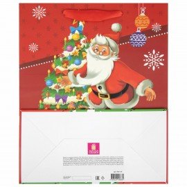 Пакет подарочный НАБОР 4 штуки новогодний 26x32x13 см, "3D Large", ЗОЛОТАЯ СКАЗКА, 592120