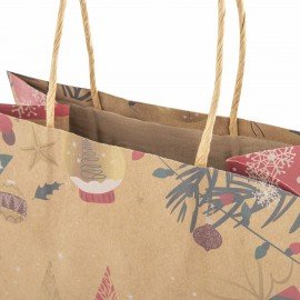 Пакет подарочный КОМПЛЕКТ 10 штук новогодний 18x10x23 см, "Merry Christmas", ЗОЛОТАЯ СКАЗКА, 592125