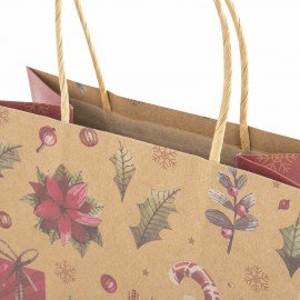 Пакет подарочный КОМПЛЕКТ 10 штук новогодний 18x10x23 см, "Новогодние Штучки", ЗОЛОТАЯ СКАЗКА, 592128