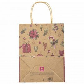 Пакет подарочный КОМПЛЕКТ 10 штук новогодний 18x10x23 см, "Новогодние Штучки", ЗОЛОТАЯ СКАЗКА, 592128