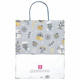 Пакет подарочный НАБОР 4 штуки новогодний 26x32x13 см, "Kraft Large", ЗОЛОТАЯ СКАЗКА, 592133