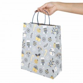 Пакет подарочный НАБОР 4 штуки новогодний 26x32x13 см, "Kraft Large", ЗОЛОТАЯ СКАЗКА, 592133