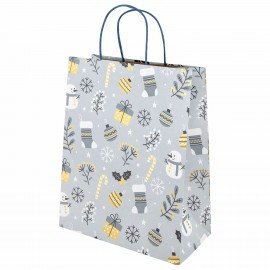 Пакет подарочный НАБОР 4 штуки новогодний 26x32x13 см, "Kraft Large", ЗОЛОТАЯ СКАЗКА, 592133