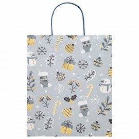 Пакет подарочный НАБОР 4 штуки новогодний 26x32x13 см, "Kraft Large", ЗОЛОТАЯ СКАЗКА, 592133