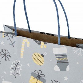 Пакет подарочный НАБОР 4 штуки новогодний 26x32x13 см, "Kraft Large", ЗОЛОТАЯ СКАЗКА, 592133