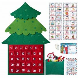 Фетровый адвент-календарь 100x50 см, 24 украшения, 31 задание + 1 в подарок, 3 м гирлянда, ЗОЛОТАЯ СКАЗКА, 592140