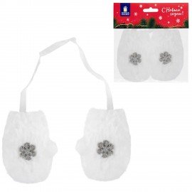 Украшение ёлочное "Варежки", 1 пара, 10 см, полиэстер, пакет с европодвесом, ЗОЛОТАЯ СКАЗКА, 592150