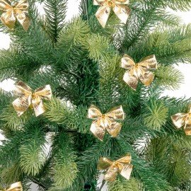 Украшение ёлочное "Бантики", КОМПЛЕКТ 24 шт., 5х5 см, золотистые, ЗОЛОТАЯ СКАЗКА, 592154