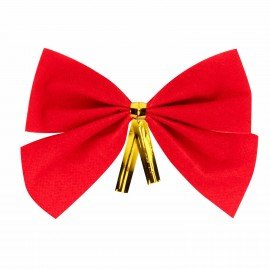 Украшение ёлочное "Бантики", КОМПЛЕКТ 24 шт., 5х5 см, красные, ЗОЛОТАЯ СКАЗКА, 592155