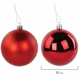 Шары ёлочные НАБОР 40 шт., 8 см/4 см, "Red&White", красные/белые, пластик, ЗОЛОТАЯ СКАЗКА, 592167