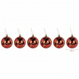 Шары ёлочные НАБОР 24 шт., 6 см, "Red&Gold", пластик, красные/золото, туба, ЗОЛОТАЯ СКАЗКА, 592169