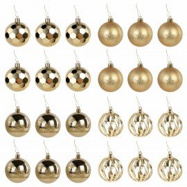 Шары ёлочные 24 шт., 6 см, "Fine Gold", пластик, золотистые, туба, ЗОЛОТАЯ СКАЗКА, 592170